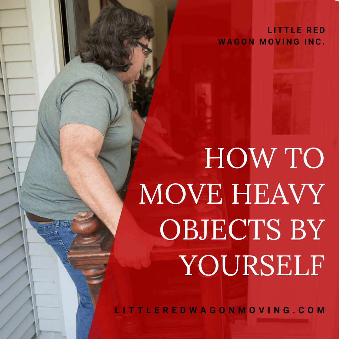 a picture of a man moving furniture by himself with the blog title that reads, "how to move heavy objects by yourself"