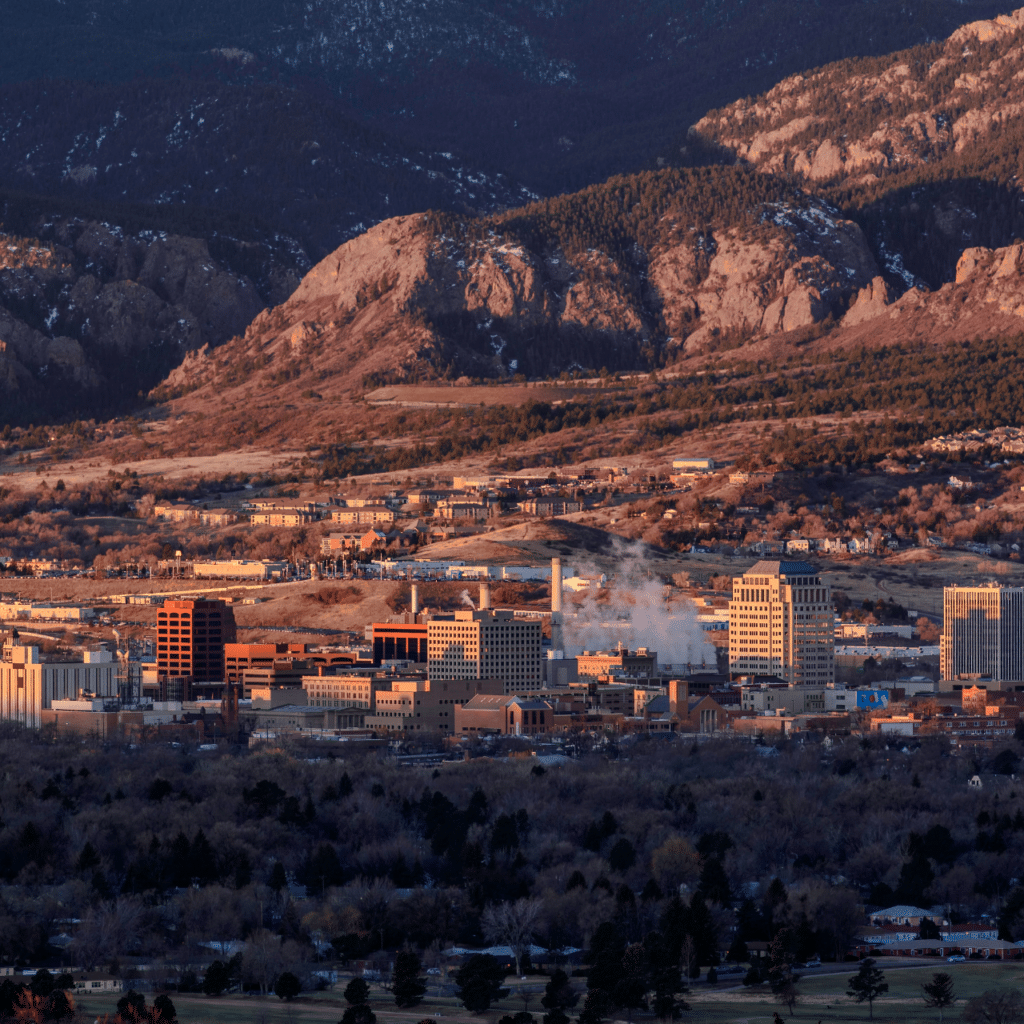 A picture of Colorado Springs downtown.