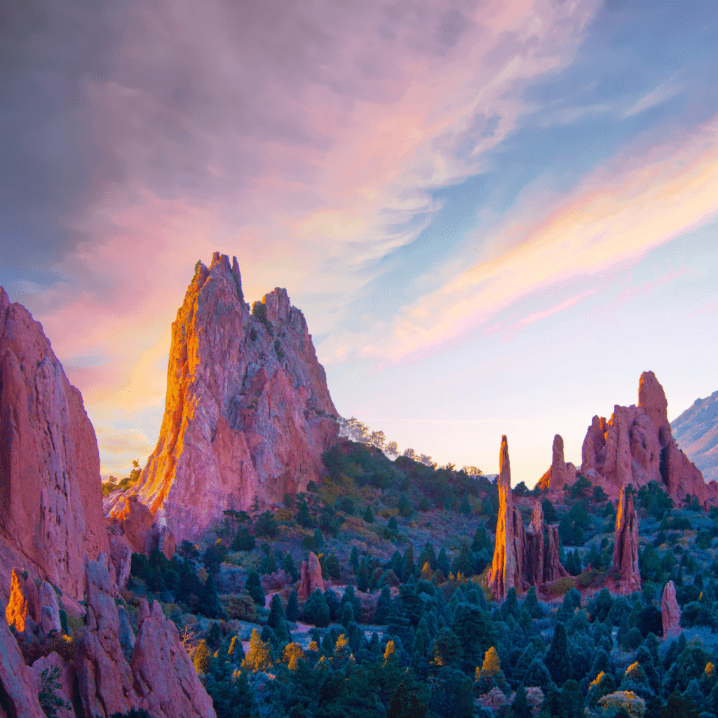 A picture of Garden of the Gods in Colorado Springs.
